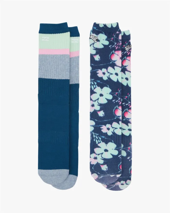Billabong 2 Pack Midnight Crew Socks Navy Men Socks Billabong 2 Pack Midnight Crew Socks Navy Men Socks