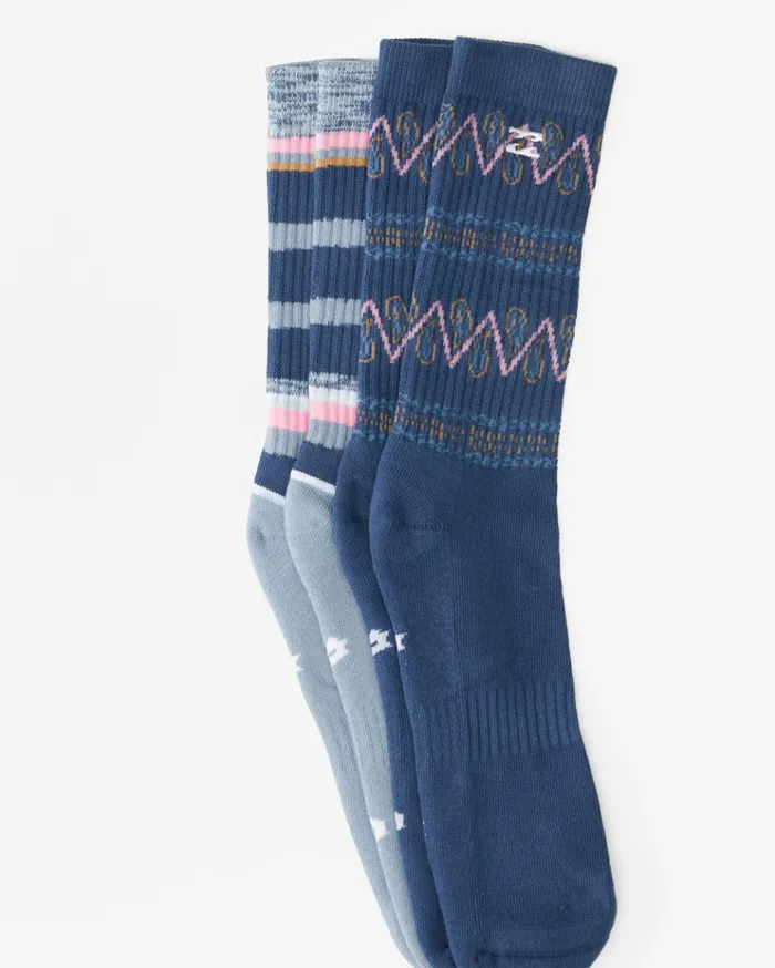 Billabong 2Pack Paisley Crew Socks Navy Men Socks Billabong 2Pack Paisley Crew Socks Navy Men Socks