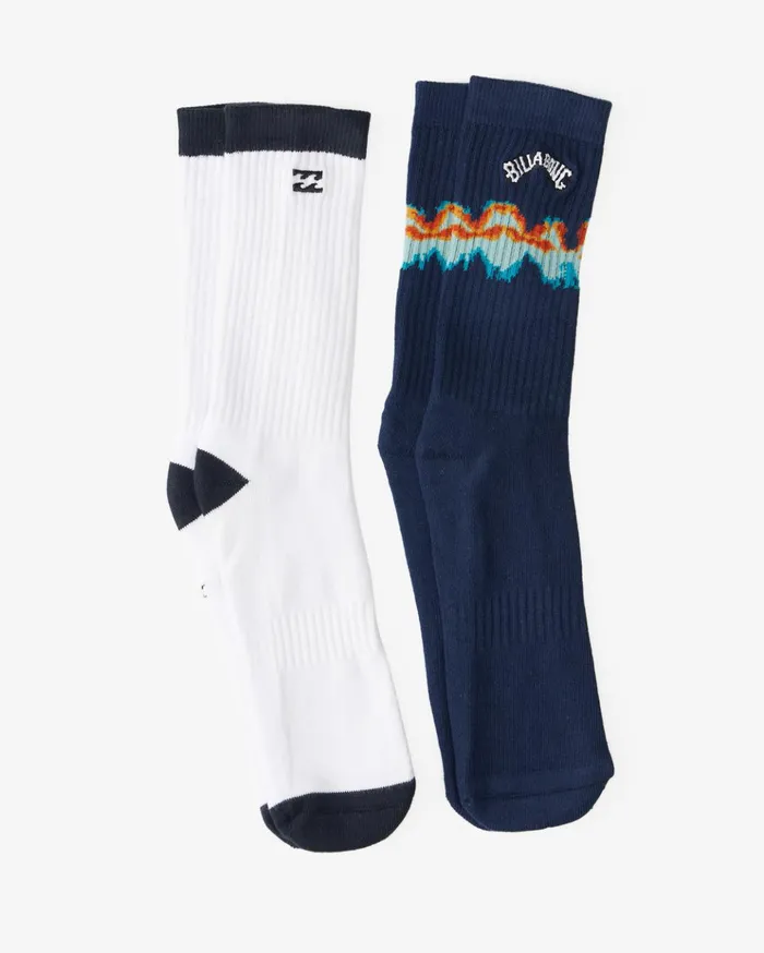 Billabong 2Pack TieDye Crew Socks Navy Men Socks