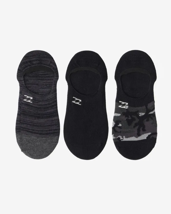 Billabong 3Pack Camo NoShow Socks Black Men Socks