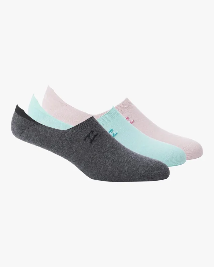 Billabong 3Pack Core No Show Socks Dusty Pink Women Socks