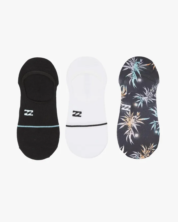 Billabong 3 Pack Multi Dye NoShow Socks Black Men Socks Billabong 3 Pack Multi Dye NoShow Socks Black Men Socks