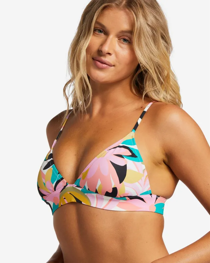 Billabong ADiv Banded Triangle Bikini Top Black Multi 3 Women Bikinis Billabong ADiv Banded Triangle Bikini Top Black Multi 3 Women Bikinis