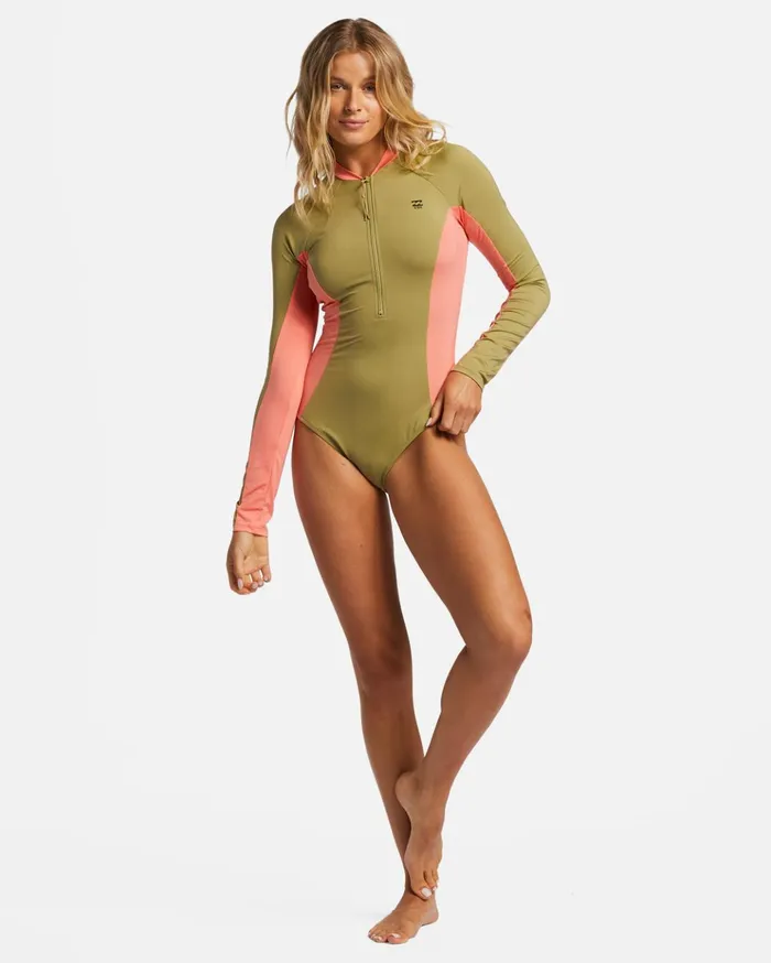 Billabong ADiv Biarritz Long Sleeve Swimsuit Cedar Women One Pieces Billabong ADiv Biarritz Long Sleeve Swimsuit Cedar Women One Pieces