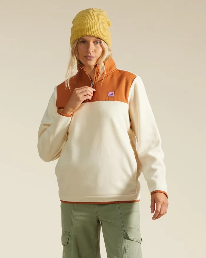 Billabong ADiv Boundary Lite HalfZip Mock Neck Sweatshirt Adobe Women Hoodies and Fleece Billabong ADiv Boundary Lite HalfZip Mock Neck Sweatshirt Adobe Women Hoodies and Fleece