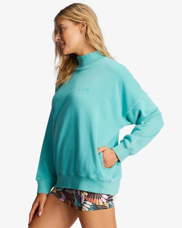 Billabong ADiv Canyon Mock Neck Sweatshirt Lagoon Women Hoodies and Fleece Billabong ADiv Canyon Mock Neck Sweatshirt Lagoon Women Hoodies and Fleece
