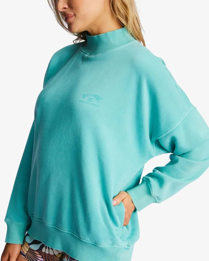 Billabong ADiv Canyon Mock Neck Sweatshirt Lagoon Women Hoodies and Fleece Billabong ADiv Canyon Mock Neck Sweatshirt Lagoon Women Hoodies and Fleece