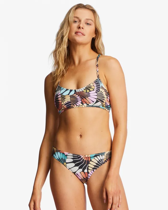 Billabong ADiv LaceUp Trilet Bikini Top Black Multi 2 Women Bikini Tops