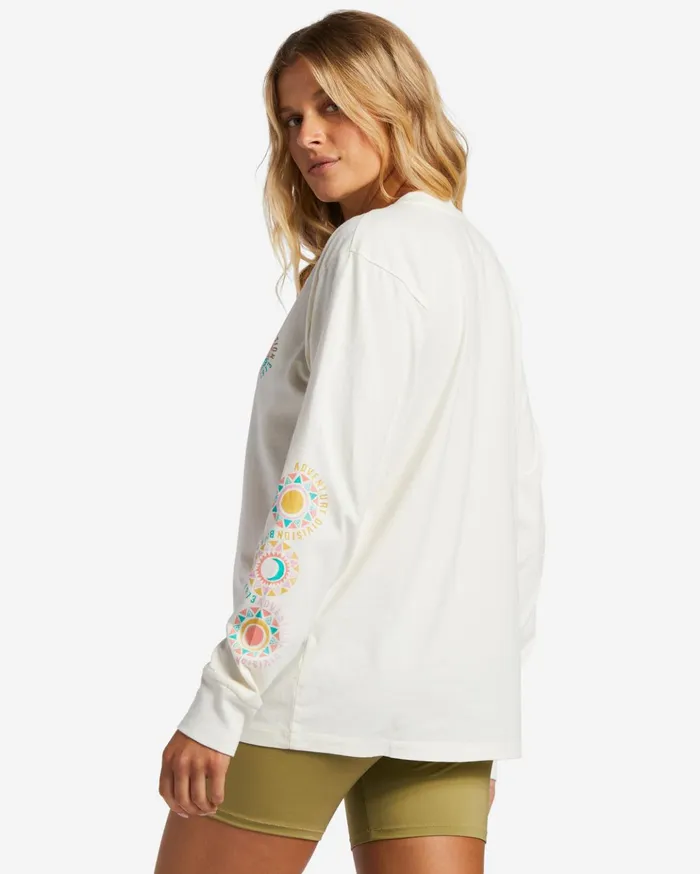 Billabong ADiv Long Sleeve TShirt Salt Crystal Women Graphic Tees and Tanks Billabong ADiv Long Sleeve TShirt Salt Crystal Women Graphic Tees and Tanks