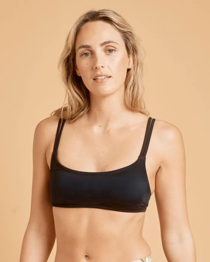 Billabong ADiv Strappy Bralette Bikini Top Black Women Bikini Tops