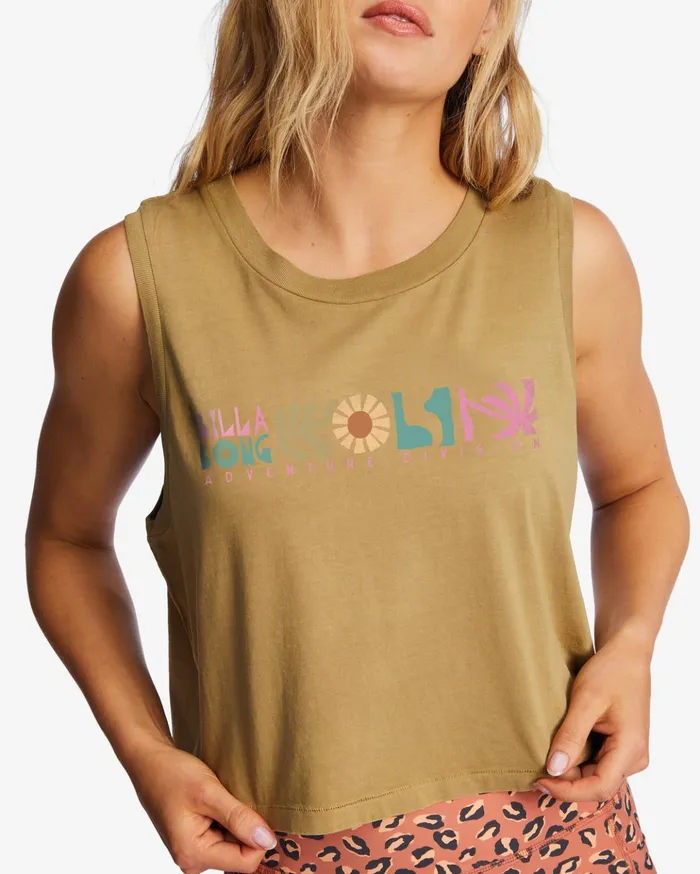 Billabong ADiv Tank Top Mas Moss Women Graphic Tees and Tanks Billabong ADiv Tank Top Mas Moss Women Graphic Tees and Tanks