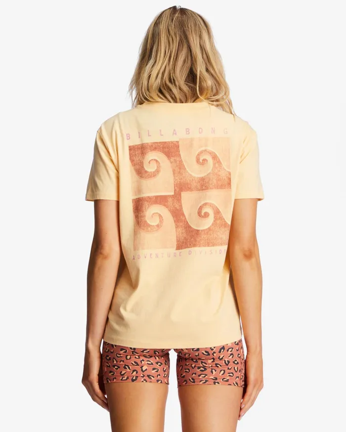 Billabong ADiv Tee Short Sleeve UPF 50 TShirt Honey Kissed Women Graphic Tees and Tanks Billabong ADiv Tee Short Sleeve UPF 50 TShirt Honey Kissed Women Graphic Tees and Tanks