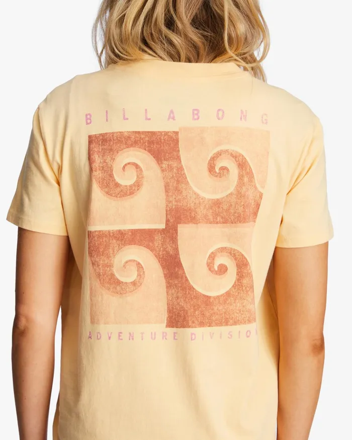 Billabong ADiv Tee Short Sleeve UPF 50 TShirt Honey Kissed Women Graphic Tees and Tanks Billabong ADiv Tee Short Sleeve UPF 50 TShirt Honey Kissed Women Graphic Tees and Tanks