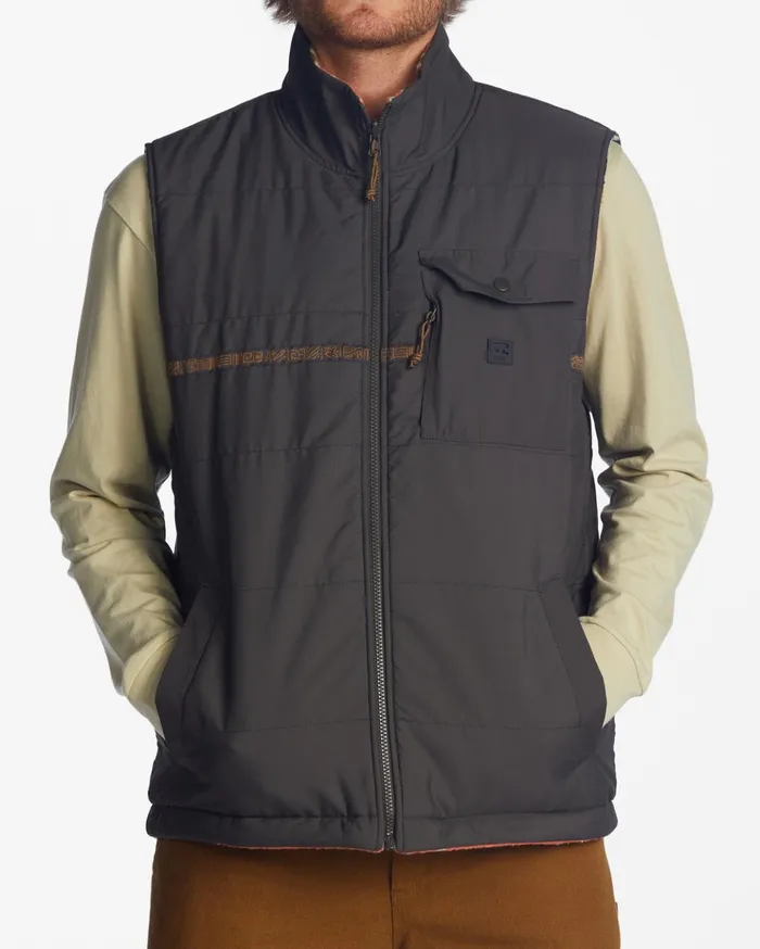 Billabong ADiv Trail Reversible FullZip Vest Raven Men Jackets Billabong ADiv Trail Reversible FullZip Vest Raven Men Jackets