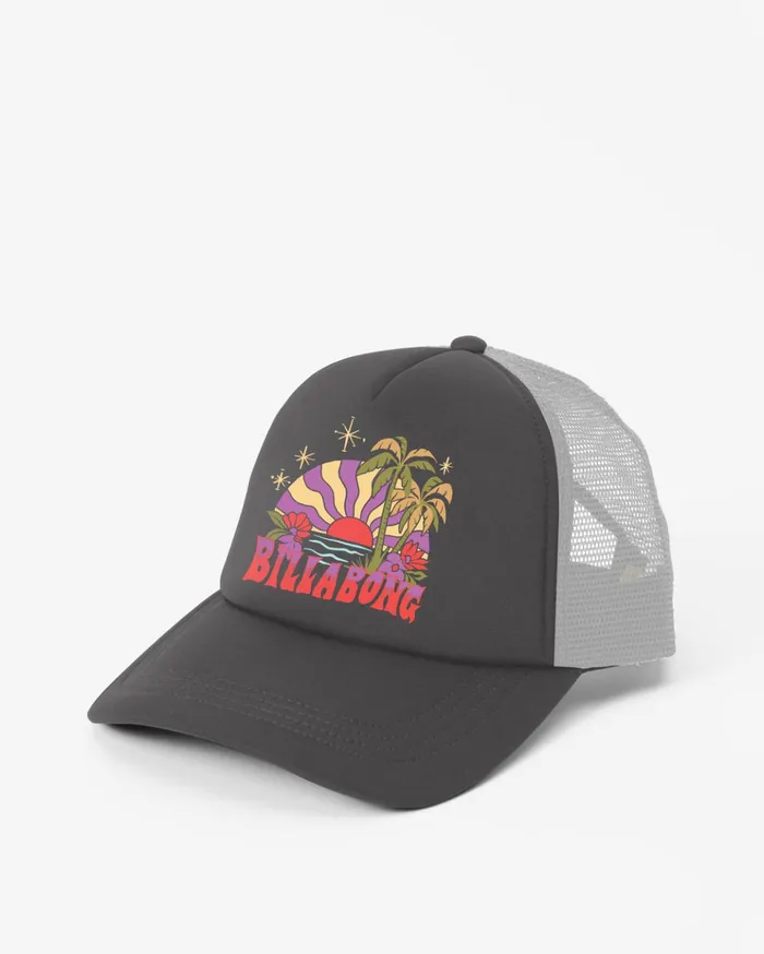Billabong Across Waves Trucker Hat Black Pebble Women Hats and Beanies Billabong Across Waves Trucker Hat Black Pebble Women Hats and Beanies