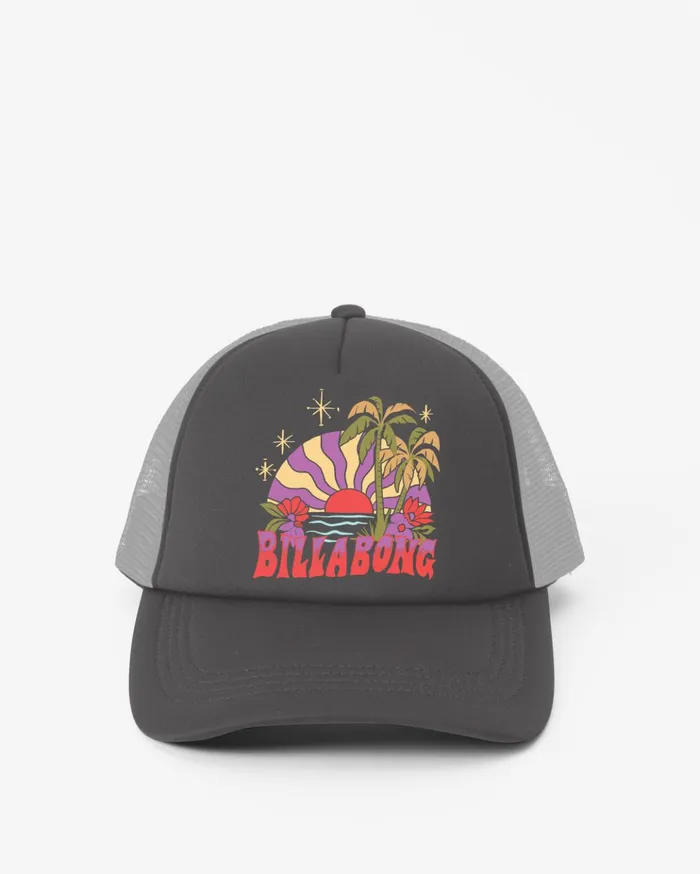 Billabong Across Waves Trucker Hat Black Pebble Women Hats and Beanies Billabong Across Waves Trucker Hat Black Pebble Women Hats and Beanies