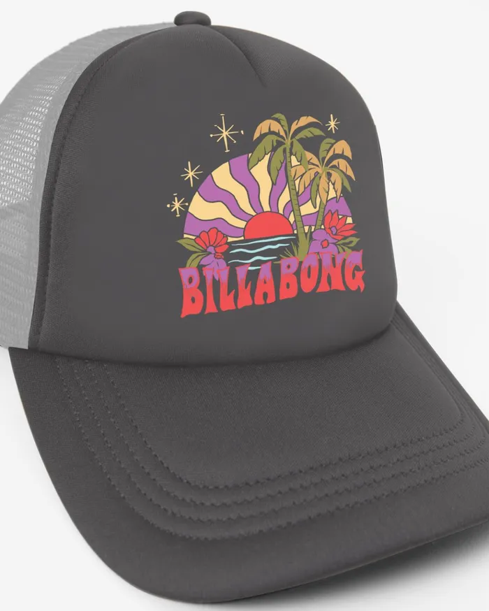 Billabong Across Waves Trucker Hat Black Pebble Women Hats and Beanies Billabong Across Waves Trucker Hat Black Pebble Women Hats and Beanies