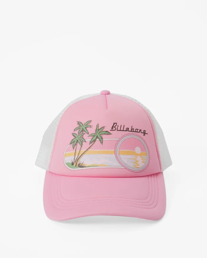 Billabong Across Waves Trucker Hat Pink Wink Women Hats and Beanies Billabong Across Waves Trucker Hat Pink Wink Women Hats and Beanies