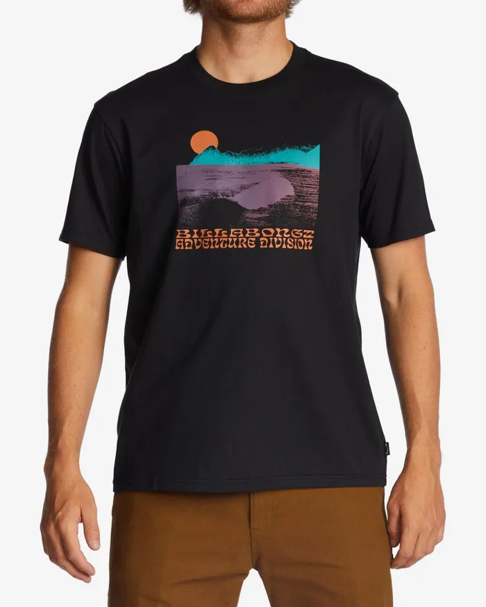 Billabong Alaska Wave Organic TShirt Washed Black Men TShirts