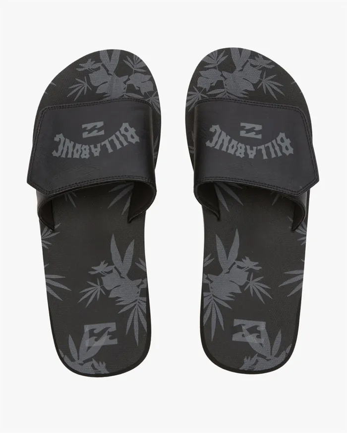 Billabong All Day Impact Print Slide Sandals Black Men Flip Flops