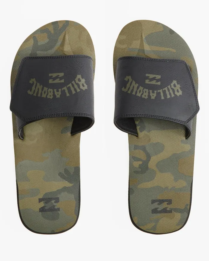 Billabong All Day Impact Print Slide Sandals Military Camo Men Flip Flops