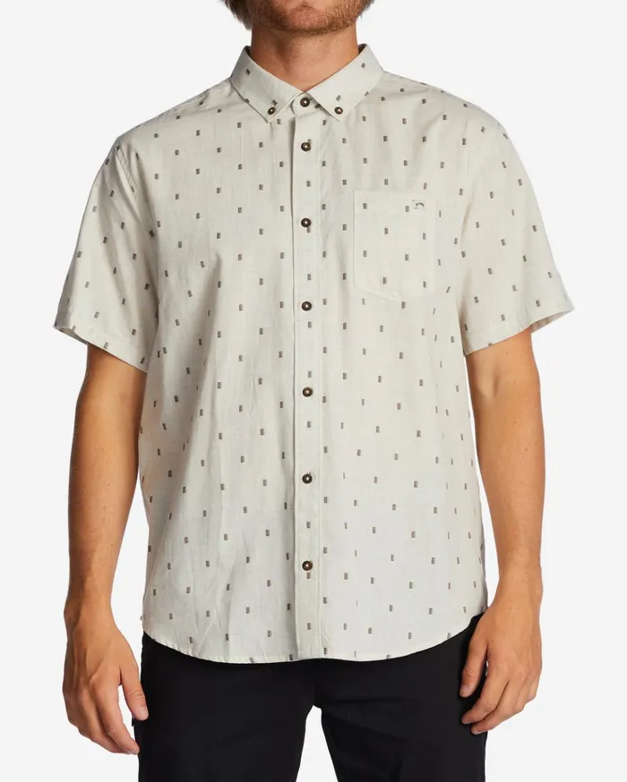 Billabong All Day Jacquard Short Sleeve Shirt Cream Men Shirts