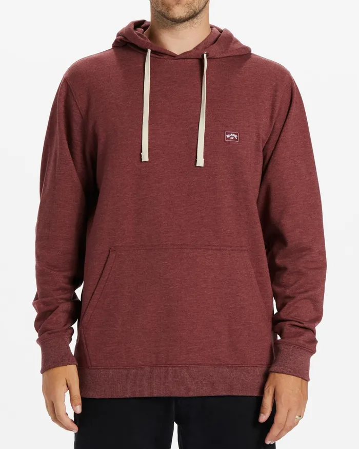 Billabong All Day Organic Pullover Hoodie Oxblood Men Hoodies and Fleece