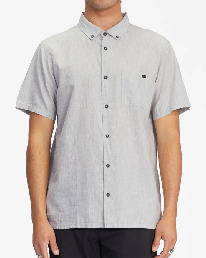 Billabong All Day Organic Short Sleeve Shirt Light Grey Heather Men Shirts