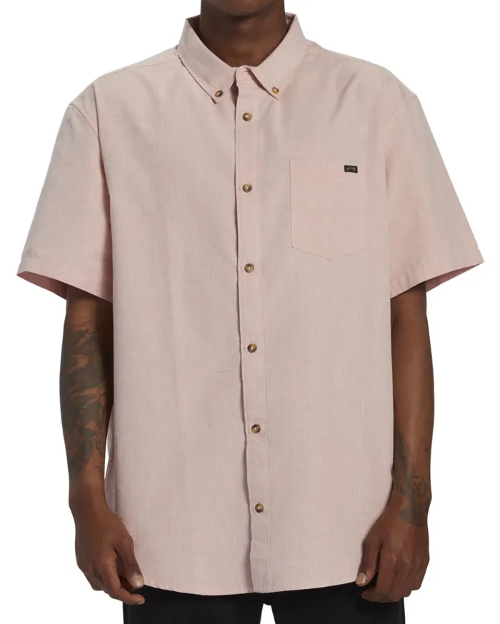 Billabong All Day Short Sleeve Shirt Dusty Pink Men Shirts