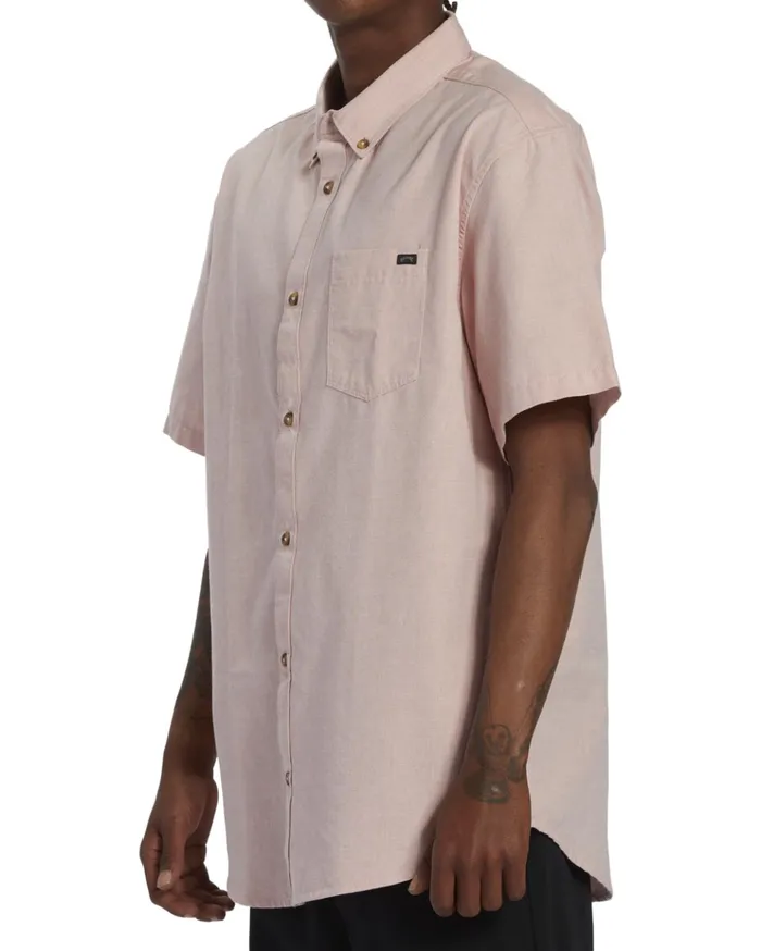 Billabong All Day Short Sleeve Shirt Dusty Pink Men Shirts Billabong All Day Short Sleeve Shirt Dusty Pink Men Shirts