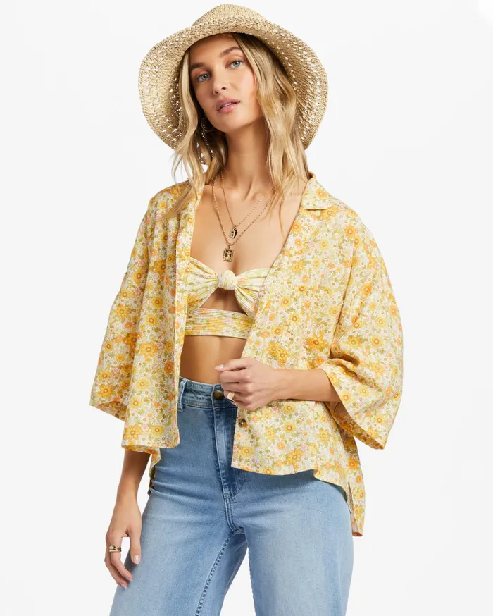 Billabong All Good ButtonDown Top Multi 1 Women Essentials Billabong All Good ButtonDown Top Multi 1 Women Essentials