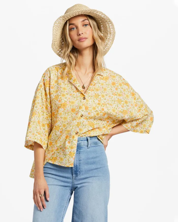 Billabong All Good ButtonDown Top Multi 1 Women Essentials Billabong All Good ButtonDown Top Multi 1 Women Essentials