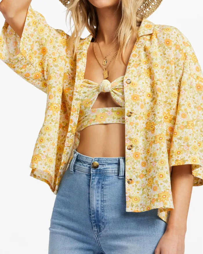 Billabong All Good ButtonDown Top Multi 1 Women Essentials Billabong All Good ButtonDown Top Multi 1 Women Essentials