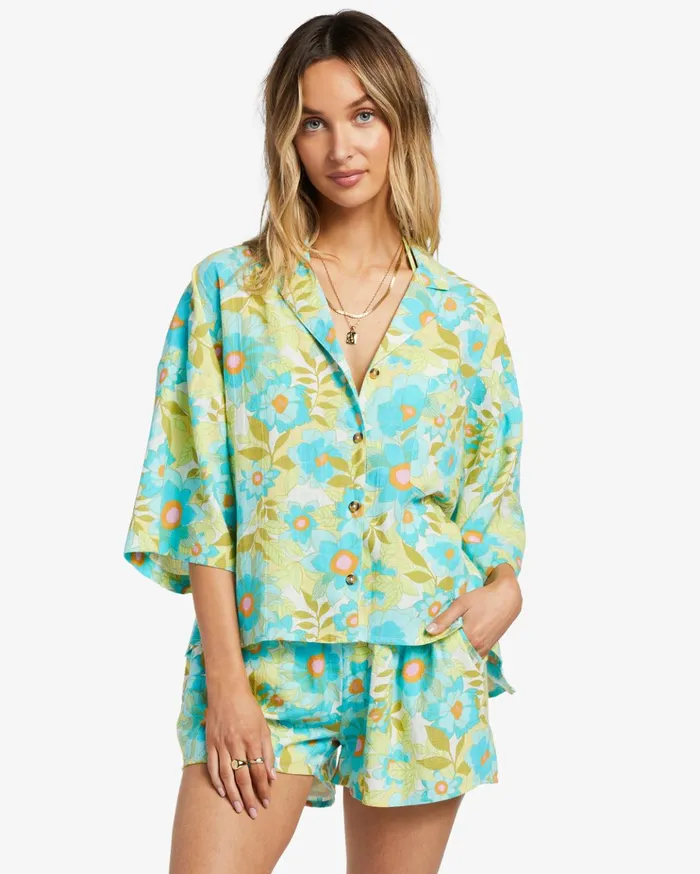 Billabong All Good ButtonDown Top Ocean Eyes Women Essentials Billabong All Good ButtonDown Top Ocean Eyes Women Essentials