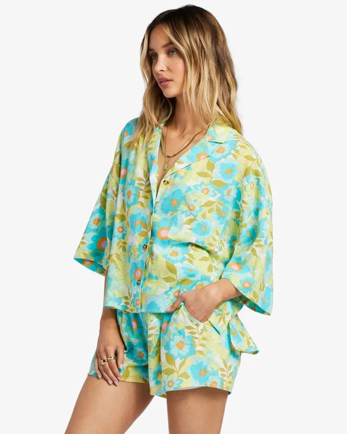 Billabong All Good ButtonDown Top Ocean Eyes Women Essentials Billabong All Good ButtonDown Top Ocean Eyes Women Essentials