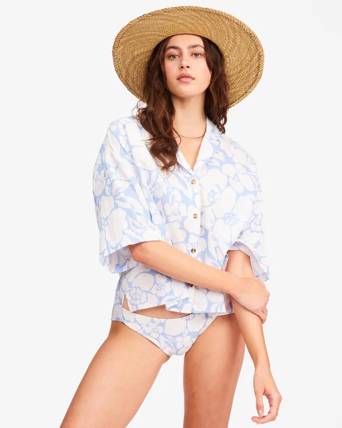 Billabong All Good ButtonDown Top Rain Drop Women Tops Billabong All Good ButtonDown Top Rain Drop Women Tops