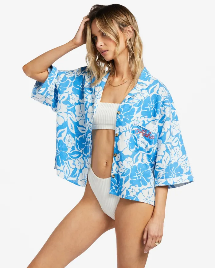 Billabong All Good Short Sleeve Shirt Seaside Women Tops Billabong All Good Short Sleeve Shirt Seaside Women Tops