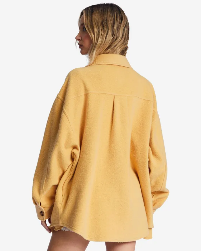 Billabong Anytime Shacket Oversized ButtonThrough Jacket Gold Coast Women Tops Billabong Anytime Shacket Oversized ButtonThrough Jacket Gold Coast Women Tops