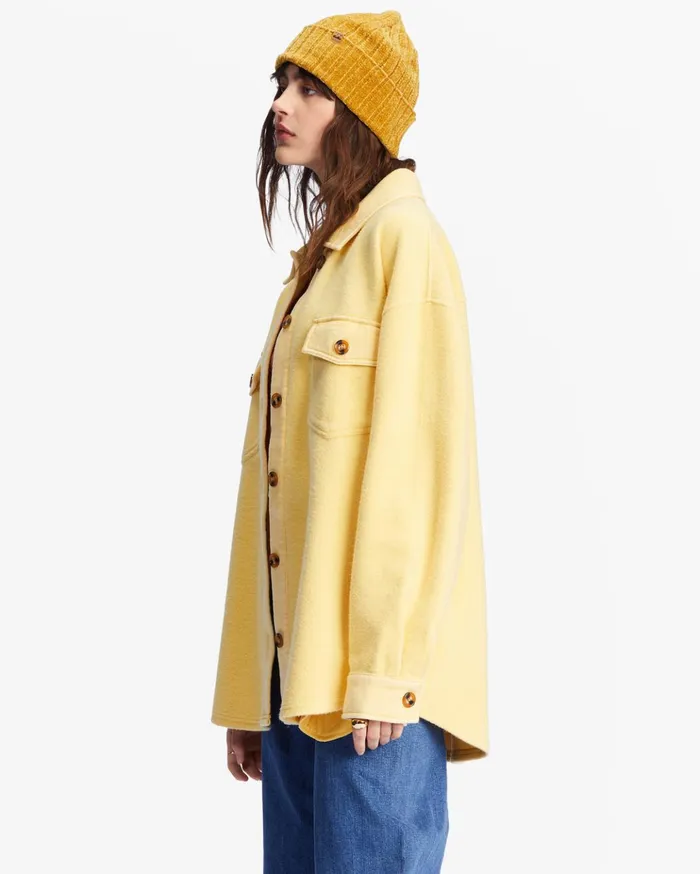 Billabong Anytime Shacket Oversized ButtonThrough Jacket Mellow Daze Women Tops Billabong Anytime Shacket Oversized ButtonThrough Jacket Mellow Daze Women Tops