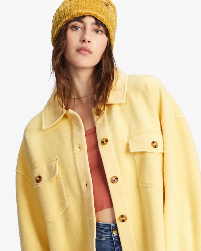 Billabong Anytime Shacket Oversized ButtonThrough Jacket Mellow Daze Women Tops Billabong Anytime Shacket Oversized ButtonThrough Jacket Mellow Daze Women Tops