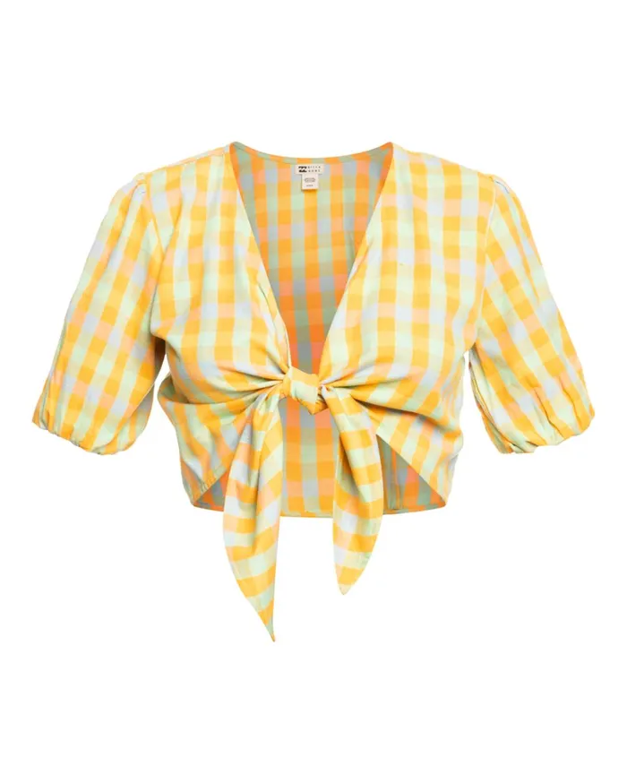 Billabong As You Wish TieFront Top Multi Women Tops Billabong As You Wish TieFront Top Multi Women Tops