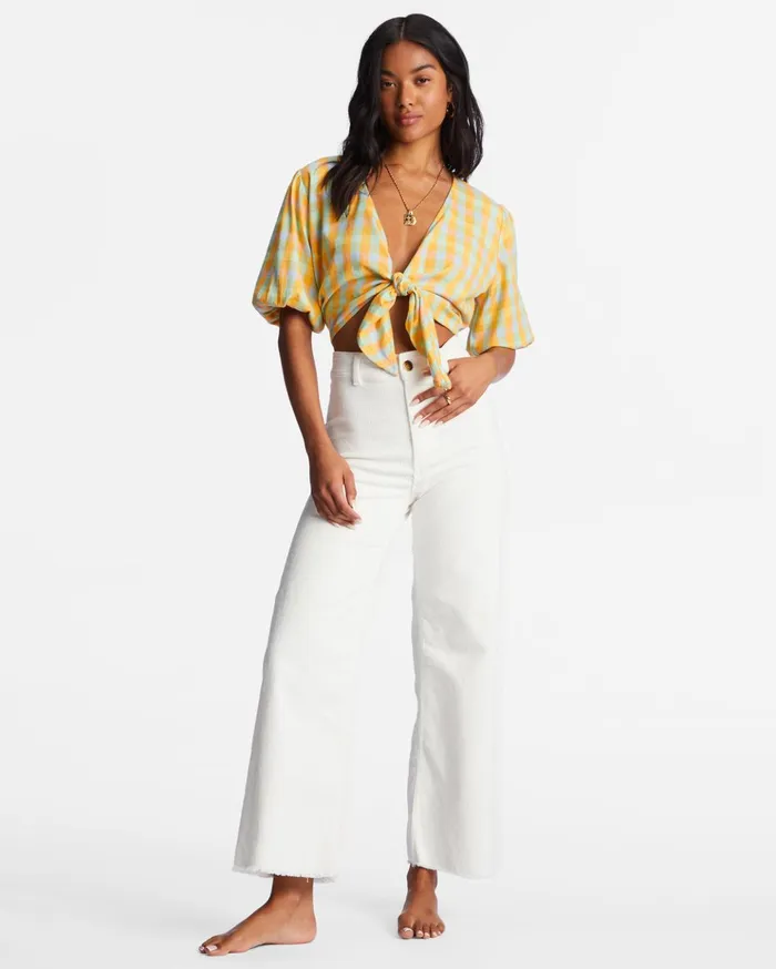 Billabong As You Wish TieFront Top Multi Women Tops Billabong As You Wish TieFront Top Multi Women Tops