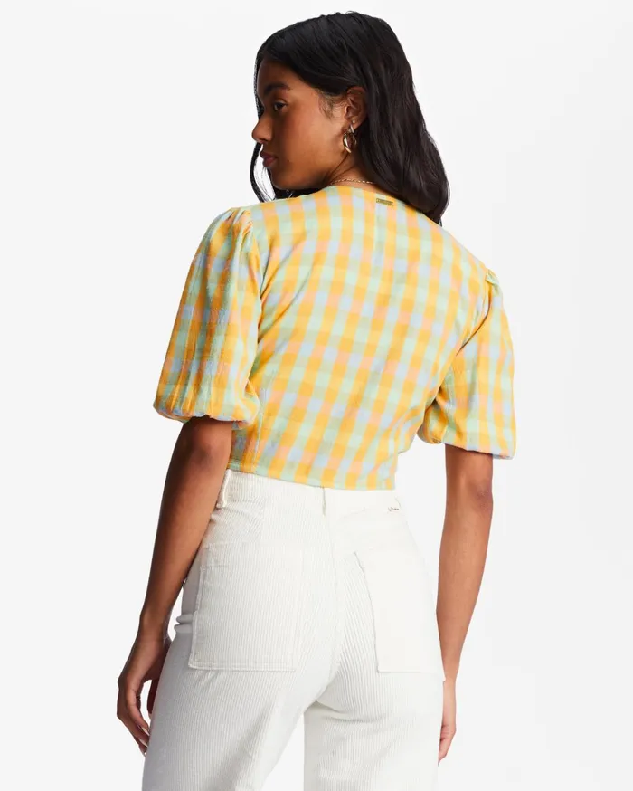 Billabong As You Wish TieFront Top Multi Women Tops Billabong As You Wish TieFront Top Multi Women Tops
