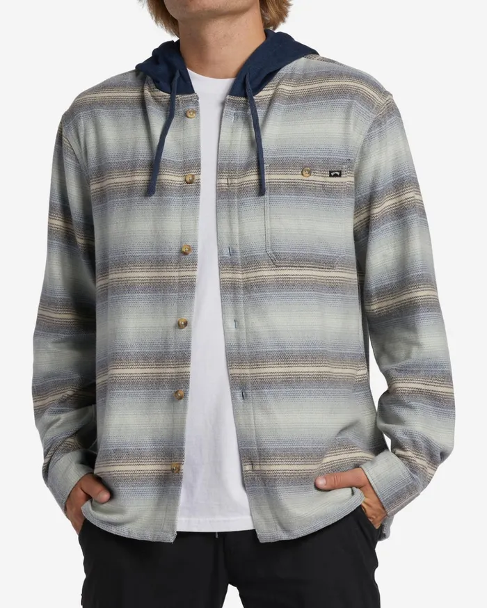 Billabong Baja Hooded Flannel Shirt Blue Haze Men Shirts