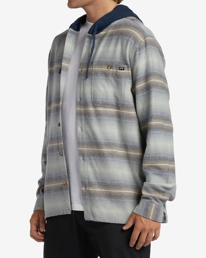 Billabong Baja Hooded Flannel Shirt Blue Haze Men Shirts Billabong Baja Hooded Flannel Shirt Blue Haze Men Shirts