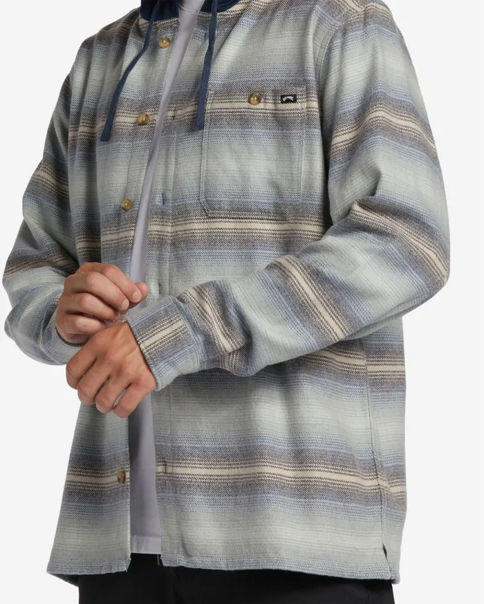 Billabong Baja Hooded Flannel Shirt Blue Haze Men Shirts Billabong Baja Hooded Flannel Shirt Blue Haze Men Shirts