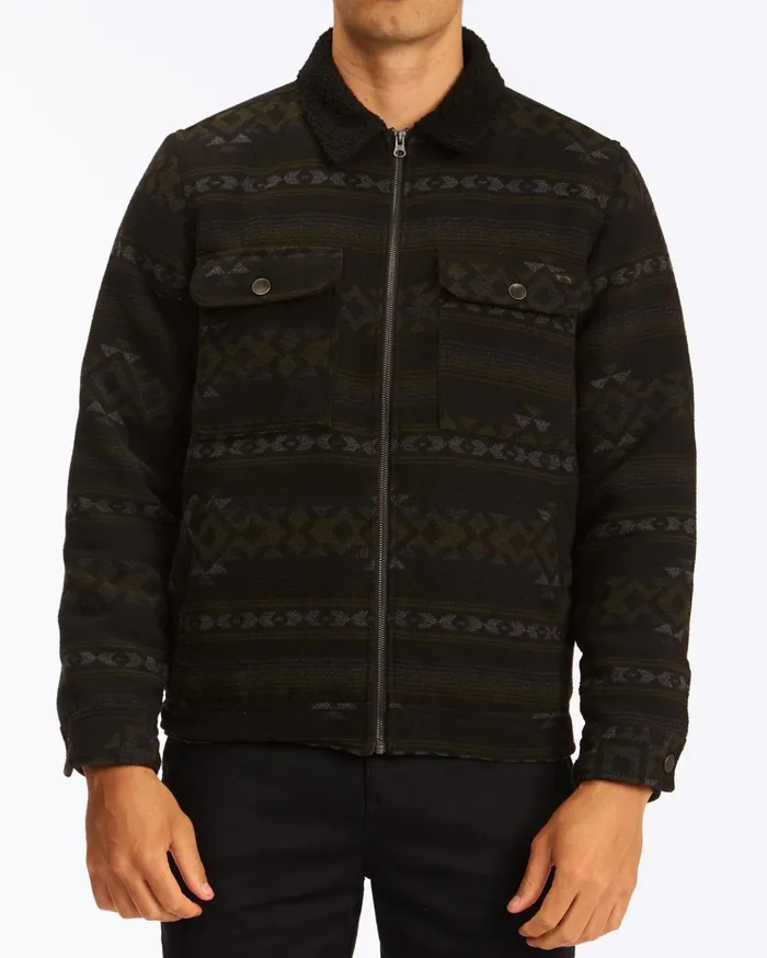Billabong Barlow Sherpa Trucker Jacket Black Men Jackets