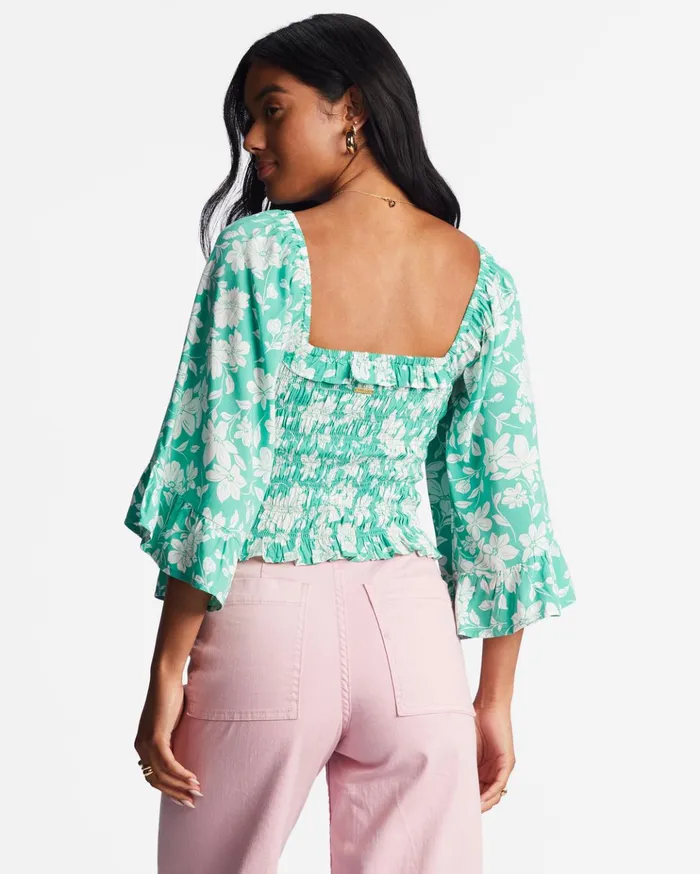 Billabong Be My Babe Bell Sleeve Top Sweet Grass Women Tops Billabong Be My Babe Bell Sleeve Top Sweet Grass Women Tops