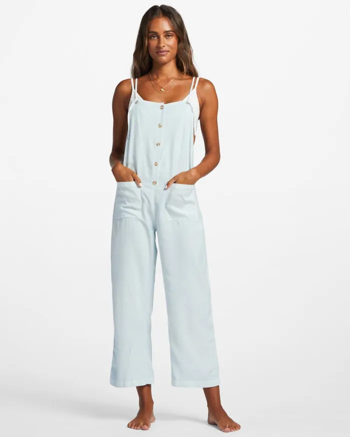 Billabong Beach Cruiser WideLeg Overalls Light Chambray Women Rompers and Jumpsuits Billabong Beach Cruiser WideLeg Overalls Light Chambray Women Rompers and Jumpsuits
