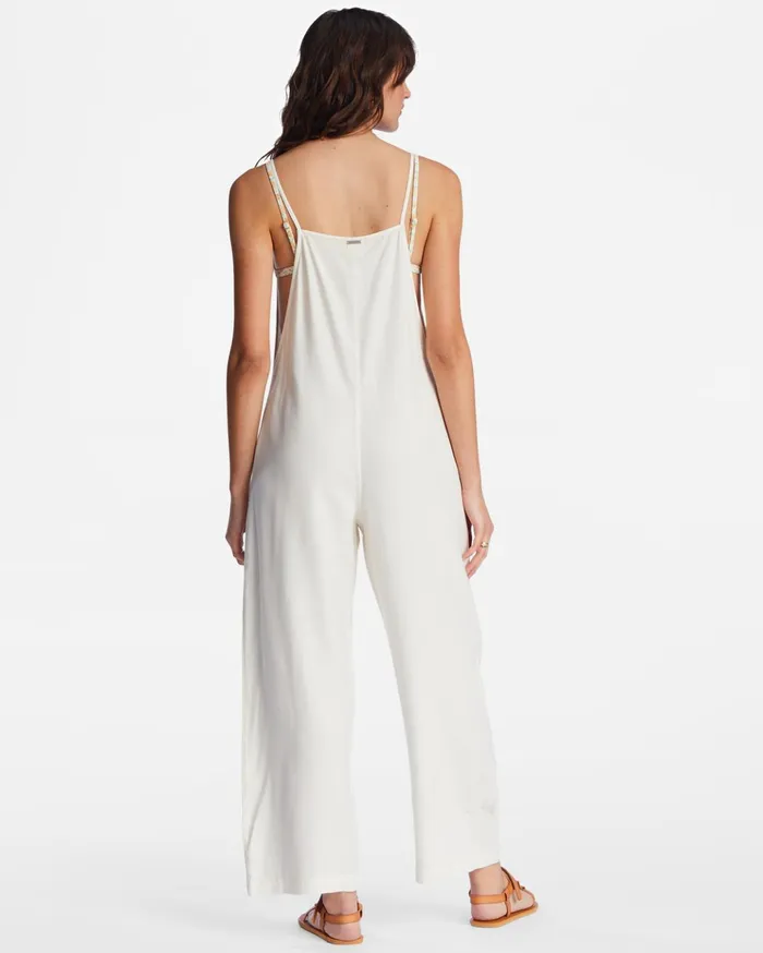 Billabong Beach Cruiser WideLeg Overalls Salt Crystal Women Rompers and Jumpsuits Billabong Beach Cruiser WideLeg Overalls Salt Crystal Women Rompers and Jumpsuits
